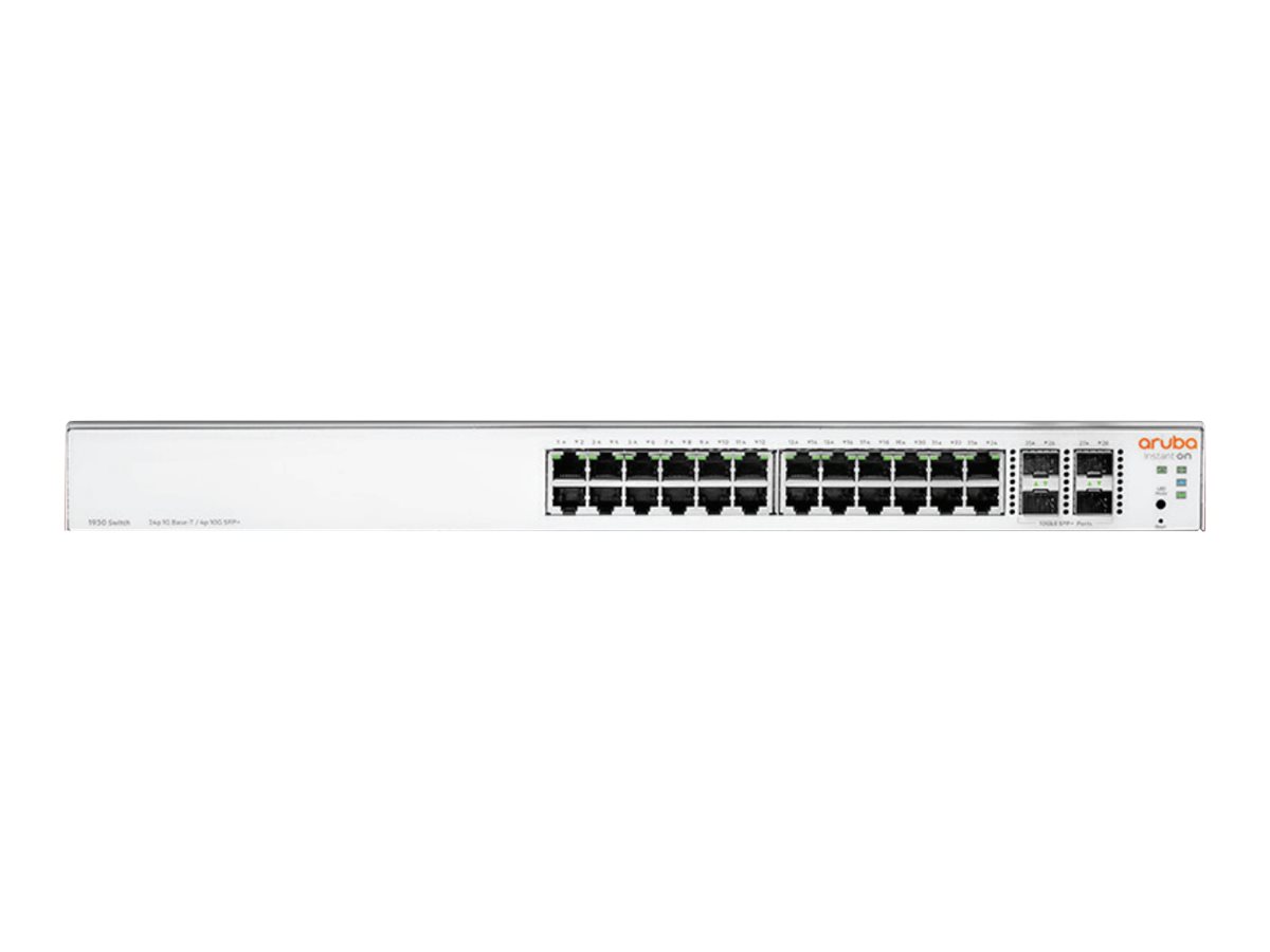 HPE Aruba Instant On 1930 24G 4SFP/SFP+ Switch - Conmutador Administrado L3 - 24 x 10/100/1000 + 4 x 1 Gigabit / 10 Gigabit SFP+ - Montaje en Rack