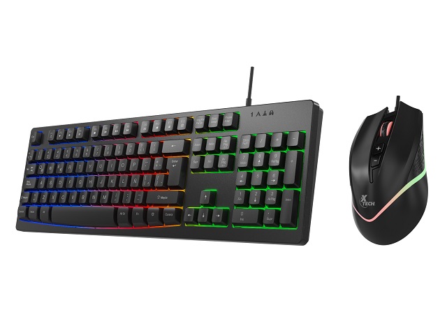 Teclado, ratón y alfombrilla Xtech - Cableado - Negro - Español - USB - Gaming XTK-535S