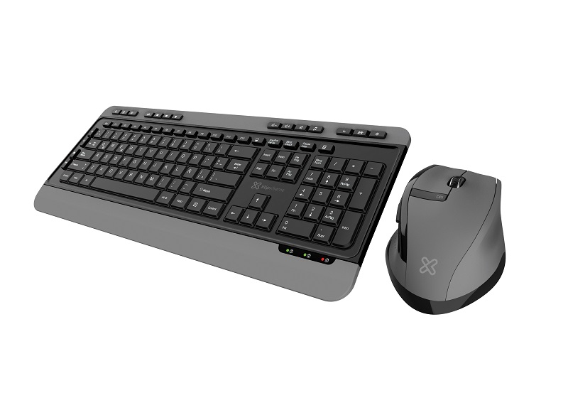 Teclado y ratón inalámbricos Klip Xtreme - Español - 2.4 GHz - Negro y gris