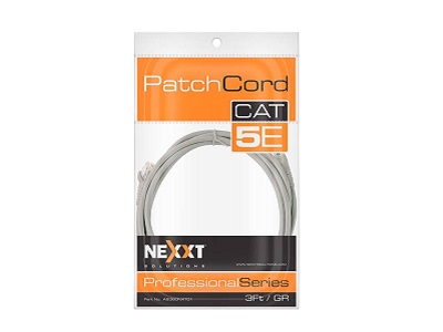 Cable de interconexión Nexxt RJ-45 a RJ-45 - 90 cm - CAT 5e - UTP - Gris