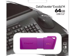 Memoria USB Kingston 64GB USB 3.2 Gen 1 – Color Morado Neon